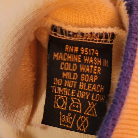 Vintage 90s Alexander Julian Colours Men’s Cotton V Neck Sweater L Yellow Navy - Picture 8 of 8